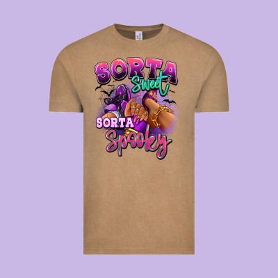 Vintage Tee Sorta sweet sorta spooky sneaker and heel afro wom