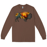 Chestnut sunflower bison Long Sleeve Tee - RanaPortraitStore