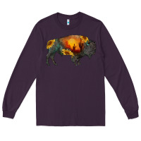 Plum sunflower bison Long Sleeve Tee - RanaPortraitStore
