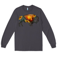 Smoke sunflower bison Long Sleeve Tee - RanaPortraitStore