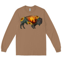 Toasted Coconut sunflower bison Long Sleeve Tee - RanaPortraitStore