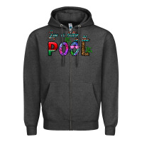 Charcoal Heather life is better İn the pool Zipper Hoodie - CowhideDigitalArt