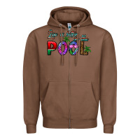 Chestnut life is better İn the pool Zipper Hoodie - CowhideDigitalArt