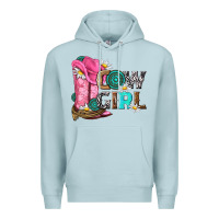 Blue Mist western cowgirl Premium Hoodie - NancyCooperArtShop