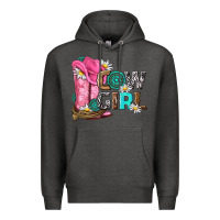 Charcoal Heather western cowgirl Premium Hoodie - NancyCooperArtShop