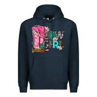 Navy western cowgirl Premium Hoodie - NancyCooperArtShop