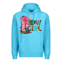 Ocean Blue western cowgirl Premium Hoodie - NancyCooperArtShop