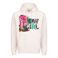 Pale Pink western cowgirl Premium Hoodie - NancyCooperArtShop