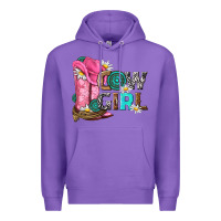 Purple western cowgirl Premium Hoodie - NancyCooperArtShop