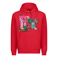 Red western cowgirl Premium Hoodie - NancyCooperArtShop