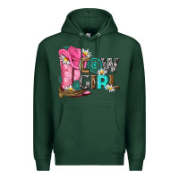 Sports Green western cowgirl Premium Hoodie - NancyCooperArtShop
