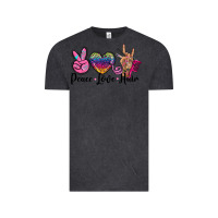 Vintage Black peace love hair Vintage Tee - BarkalooDesign