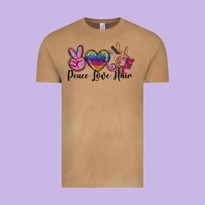 Peace Love Hair Vintage Tee Designed By Barkaloodesign