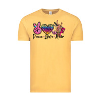 Vintage Mustard peace love hair Vintage Tee - BarkalooDesign