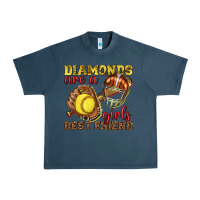 Midnight Navy diamonds are a girls best friend softball Urban Heavy Tee - texasbilliewilder