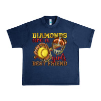 Navy diamonds are a girls best friend softball Urban Heavy Tee - texasbilliewilder