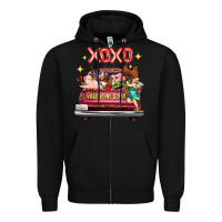 Black valentine's day truck farm animals cupid xoxo Zipper Hoodie - FaDigitalArtStudio