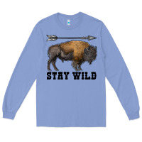 Colony Blue stay wild bison Long Sleeve Tee - RanaPortraitStore