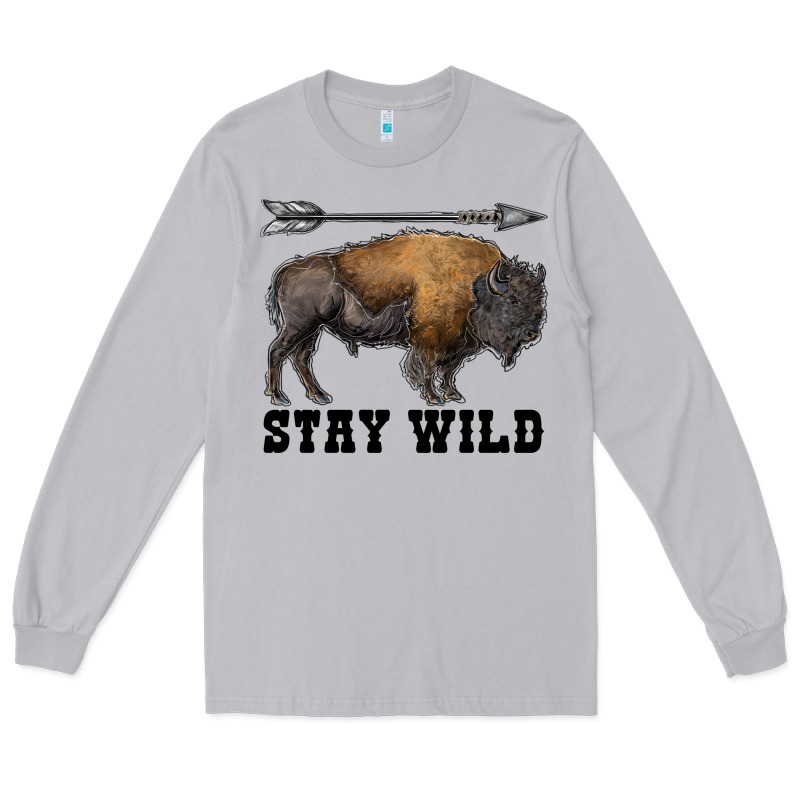 Stay Wild Bison Long Sleeve Tee by RanaPortraitStore | Teevron