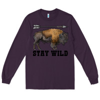 Plum stay wild bison Long Sleeve Tee - RanaPortraitStore