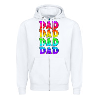 White lgbtq dad Zipper Hoodie - HRA Design Shop
