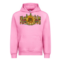 Fuchsia Pink Western Mom With Sunflower Urban Hoodie - BundleAndBundleShop