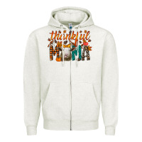 Oatmeal Heather thankful mama sheep Zipper Hoodie - RacoonDesign