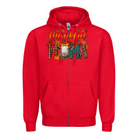 Red thankful mama sheep Zipper Hoodie - RacoonDesign