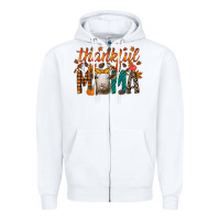 White thankful mama sheep Zipper Hoodie - RacoonDesign