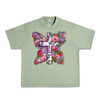 Oil Green faith butterfly cross Urban Heavy Tee - Zillion Design Studio