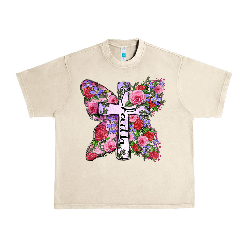 Faith Butterfly Cross Urban Heavy Tee by Zillion Design Studio | Teevron