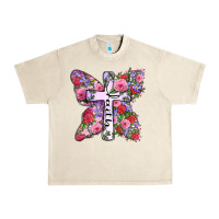 Sandshell faith butterfly cross Urban Heavy Tee - Zillion Design Studio