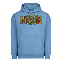 Pigment Pebble Blue Western Mom With Reindeer Urban Hoodie - BundleAndBundleShop