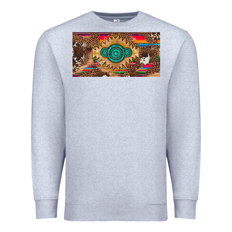 Western Gemstone And Leopard With Serape Licanse Plate Premium Sweatshirt by Artiststas | Teevron