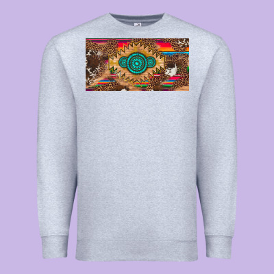Western Gemstone And Leopard With Serape Licanse Plate Premium Sweatshirt Designed By Artiststas