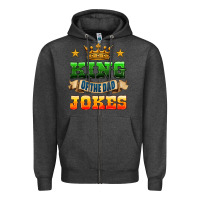 Charcoal Heather king of the jokes Zipper Hoodie - HRA Design Shop