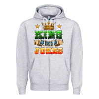 Heather Grey king of the jokes Zipper Hoodie - HRA Design Shop
