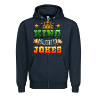 Navy king of the jokes Zipper Hoodie - HRA Design Shop
