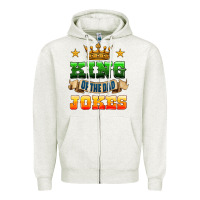 Oatmeal Heather king of the jokes Zipper Hoodie - HRA Design Shop