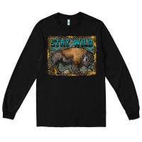Black stay wild aztec bison Long Sleeve Tee - RanaPortraitStore