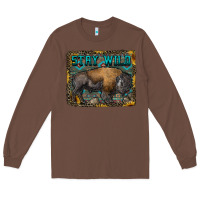 Chestnut stay wild aztec bison Long Sleeve Tee - RanaPortraitStore