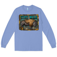 Colony Blue stay wild aztec bison Long Sleeve Tee - RanaPortraitStore