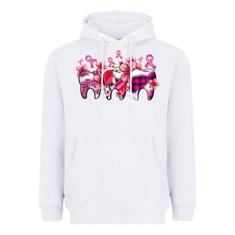 Cancer Ribbon With Teeth Heavyweight Hoodie by AdoDesignShop | Teevron