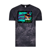 Cloud Black Halloween Bad Witch Vibes Watercolor Vintage Tee - RanaPortraitStore