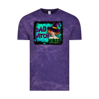 Cloud Purple Halloween Bad Witch Vibes Watercolor Vintage Tee - RanaPortraitStore