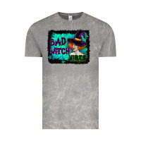 Cloud Rock Halloween Bad Witch Vibes Watercolor Vintage Tee - RanaPortraitStore