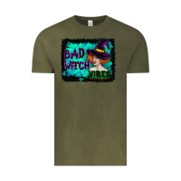 Vintage Olive Halloween Bad Witch Vibes Watercolor Vintage Tee - RanaPortraitStore