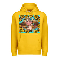 Lemon western cute cow with sunflower Premium Hoodie - NancyCooperArtShop