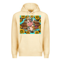 Pina Colada western cute cow with sunflower Premium Hoodie - NancyCooperArtShop