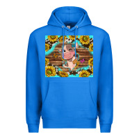 True Royal western cute cow with sunflower Premium Hoodie - NancyCooperArtShop
